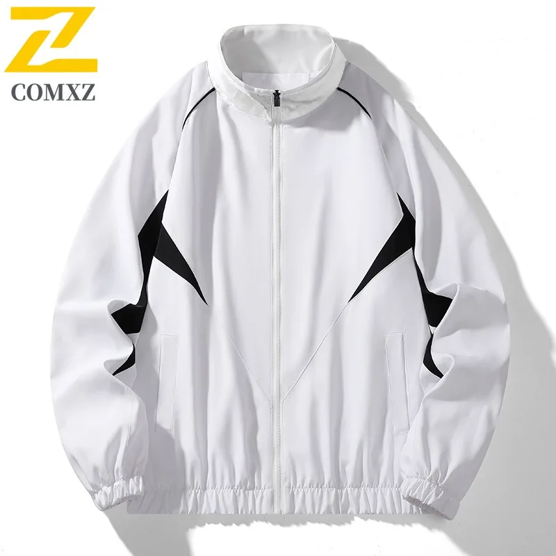 

COMXZ Color Block Stand Collar Jacket Men 2025 New Autumn Sports Windbreaker Personalized Korean Style Trendy Handsome Coat