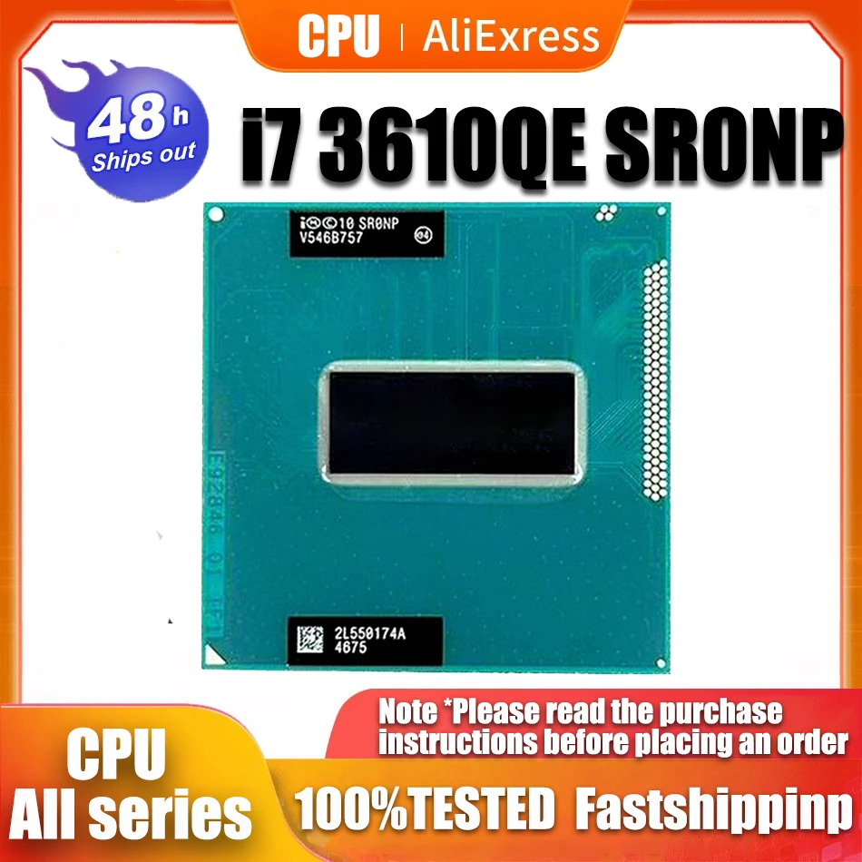 

I7-3610QE SR0NP I7 3610QE CPU Processor 2.3Ghz/6M SRONP 22nanomete PGAPGA988 Socket