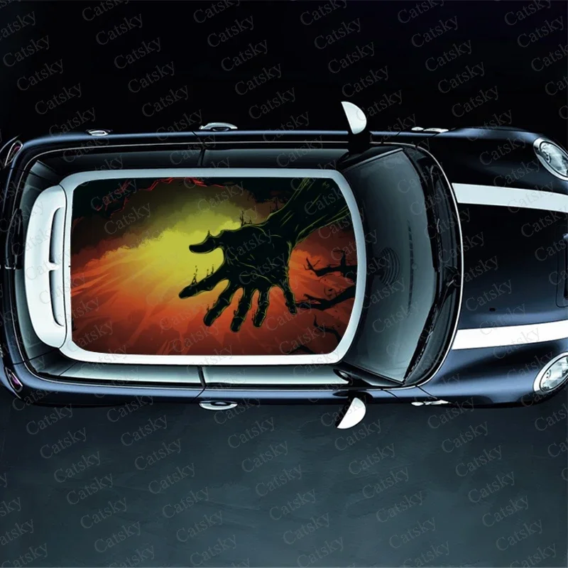 Zombie Hands Car Roof Sticker Wrap Racing SUV Accessories Packaging Painted PVC Custom Car Graphic Decal