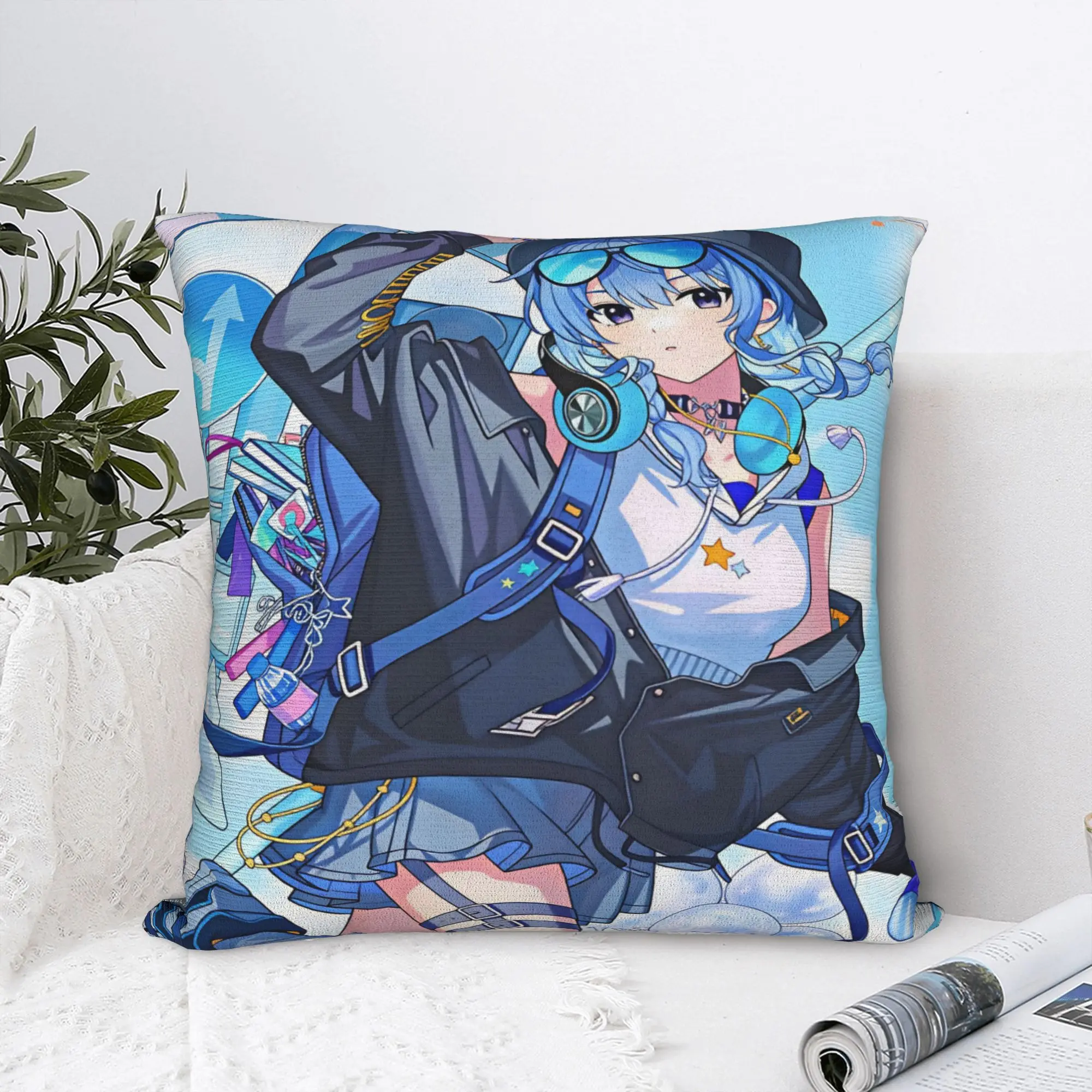 Anime Singer Idol H-Hololive Suise Pillow Case  Fashion Pillow Cover Soft Pillowcases For Living Room Chair
