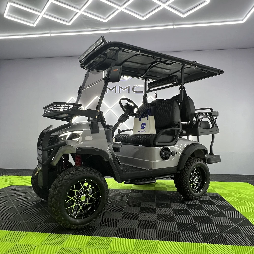 Newest Lithium Battery 4WD Golf Car 60V Adults Scooter Solar Panels Powered 4 Seater Off Road Beach Buggy Electric Golf Cart