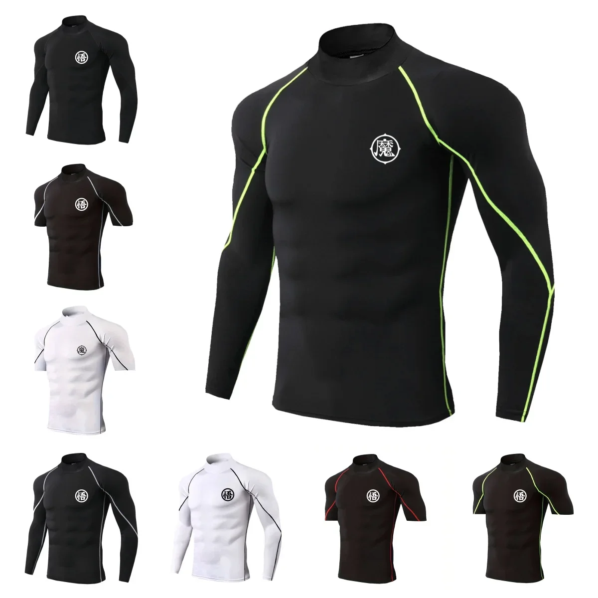 

Summer Fashion Quick-Drying Fitness T-Shirt Men's Gym Boxing Jiu Jitsu Training Compression Body Suit Short Sleeve S-3XL