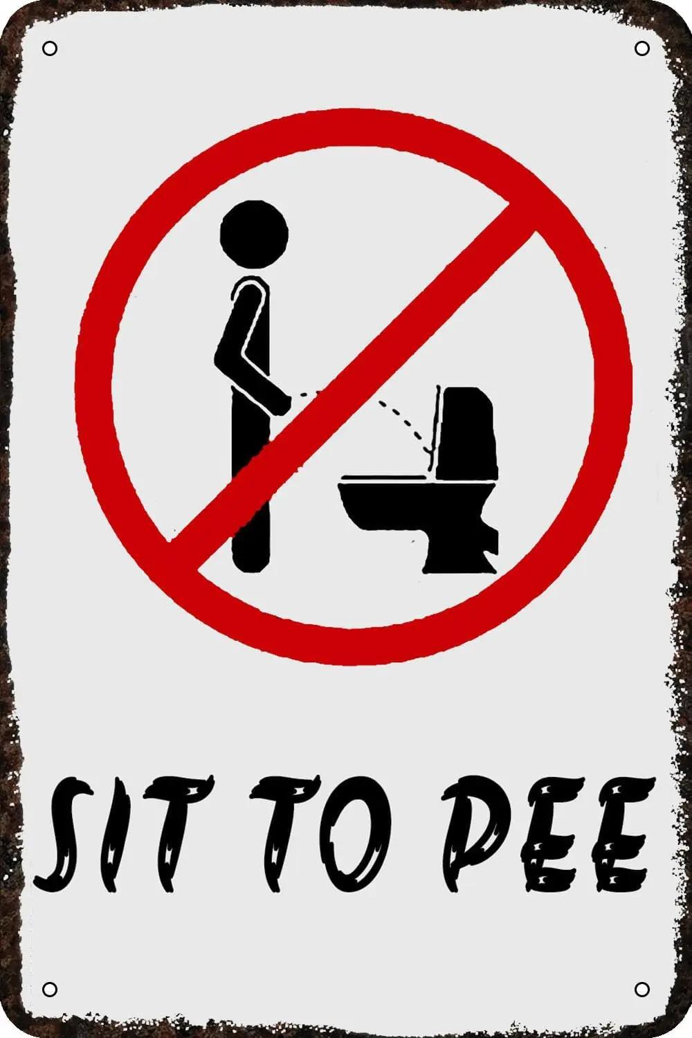 Metallschilder „Sit to Pee“ Vintage Blechschild Lustige Kunst-Wanddekorationen für Zuhause, Männerhöhle, Schlafzimmer, Bar, Badezimmer – Aluminium