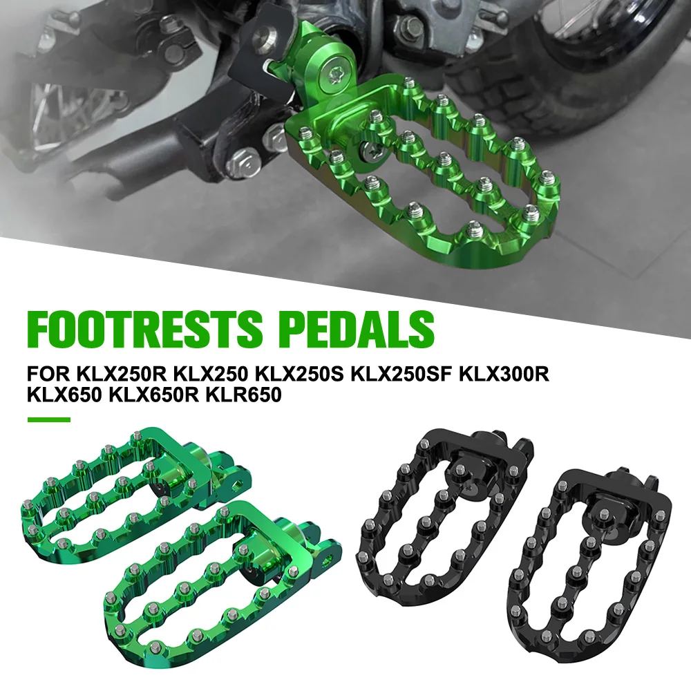

For Kawasaki KLX250R KLX250 KLX250S KLX250SF KLX300R KLX650 KLX650R KLR650 Motorcycle Footpeg Accessories Aluminum KLX 650 R