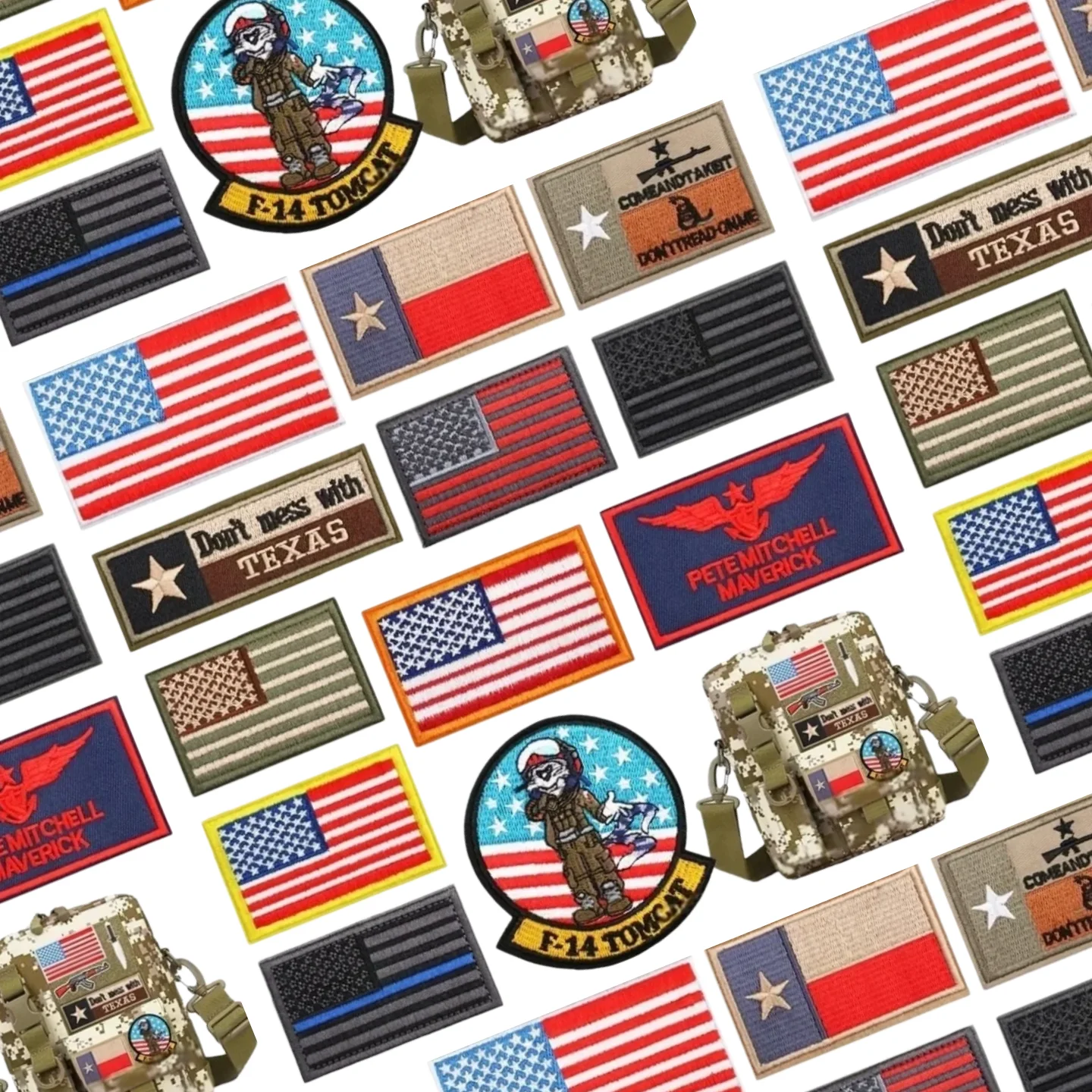 

Pilot Flag Patch Tactical U.S. Army Embroidered Military Patch Clothing Hook Ring National Badge Backpack Clothing Sticker