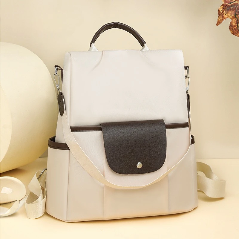 

European and American retro wax leather backpack new leisure anti-theft backpack commuter travel large-capacity student bag.