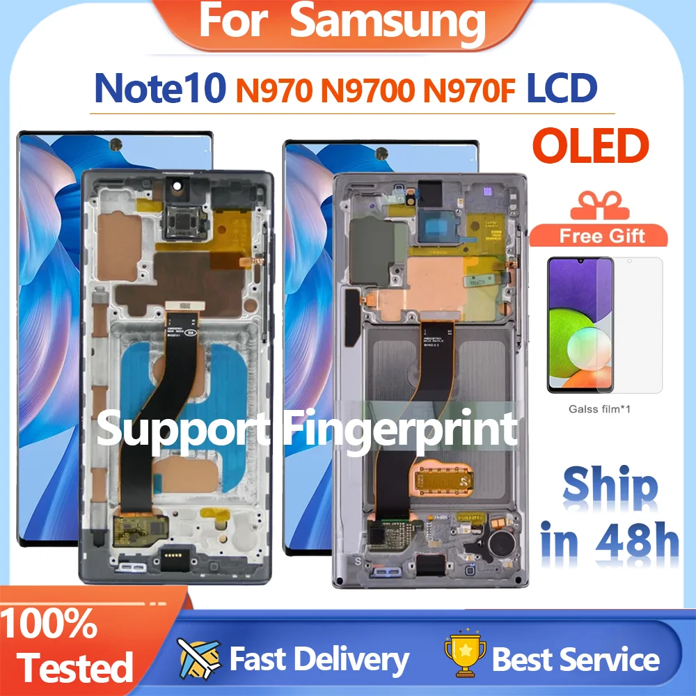 

OLED For Samsung Note 10 Lcd N970F N9700 Display Touch Screen Digitizer For Samsung note10+ Note 10 Plus 5G N975 n976b