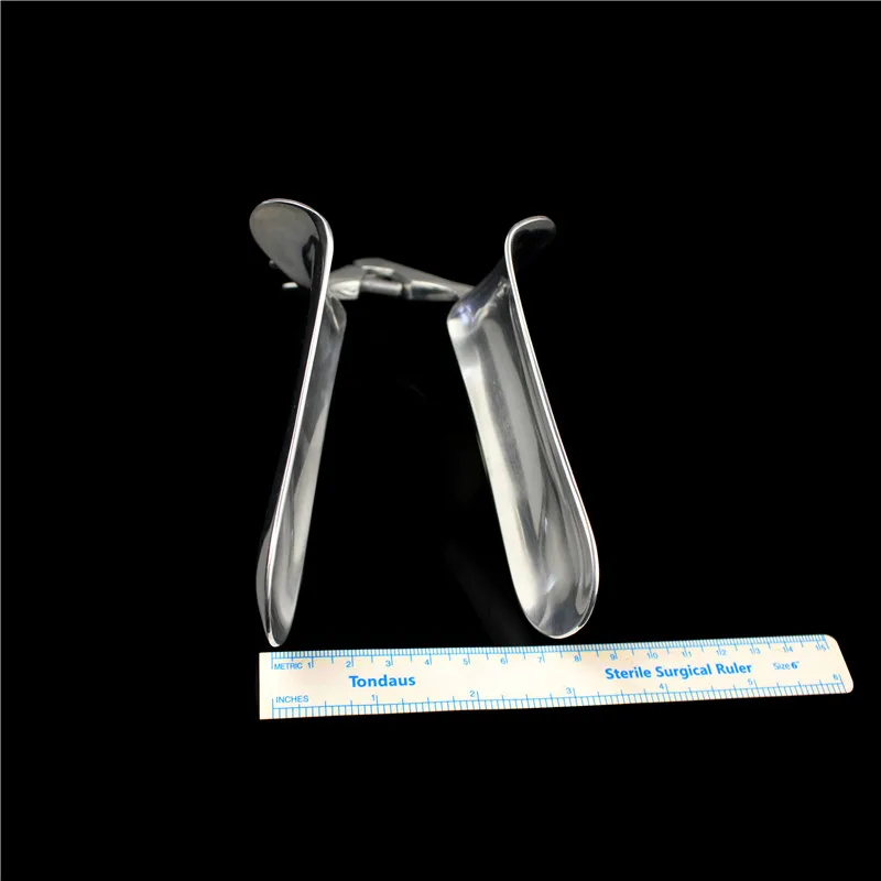 مهبل جنسي كبير برأس مسطح يوسع مهبلًا محليًا منقار البط من الفولاذ المقاوم للصدأ موسع المهبل فحص القصر