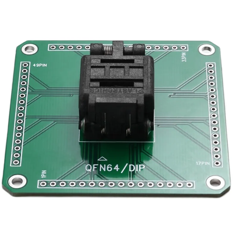 Адаптер ABFN-Plastronics 64QN50S19090 — розетка для программирования и тестирования QFN64 к DIP IC, шаг 0,5 мм для упаковки 9X9 мм
