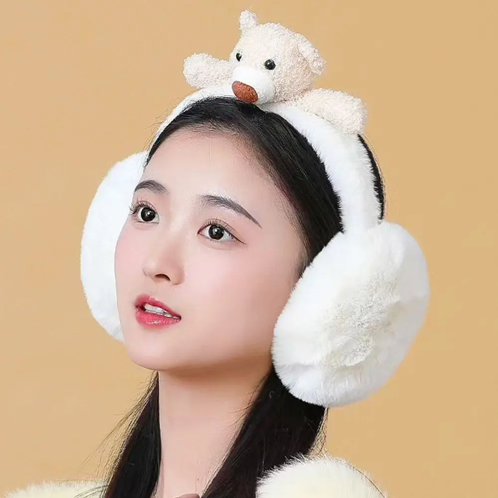 ฤดูหนาวน่ารัก Plush Earmuffs Fluffy ปรับ Earflaps นุ่มอุ่นหูอุ่นสําหรับผู้ชายผู้หญิง