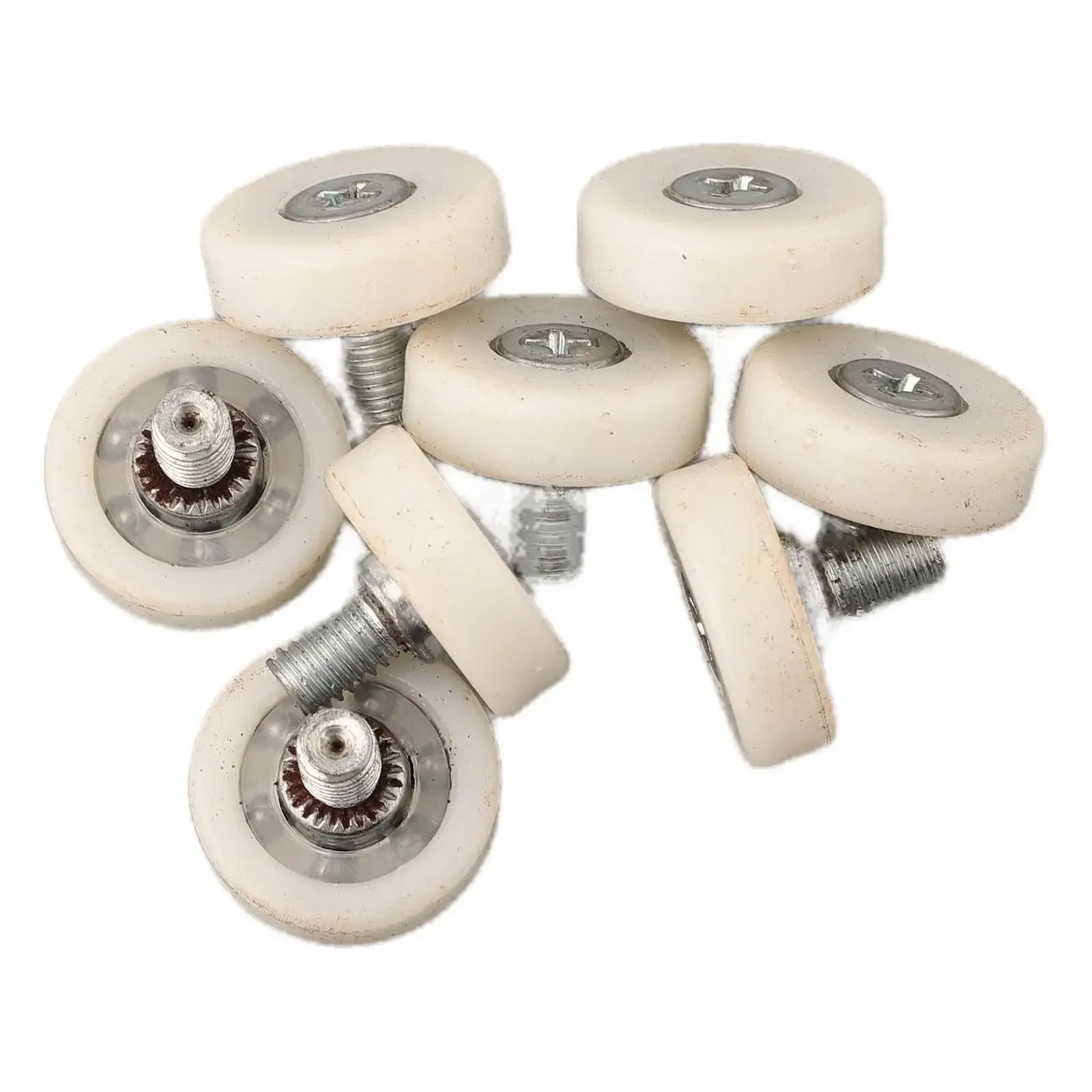 8 Pack Plastic Drawer Pulley Replacement Wheels Bearing Small Pulley With Nuts For Cabinet Sliding Doors Cash Registers