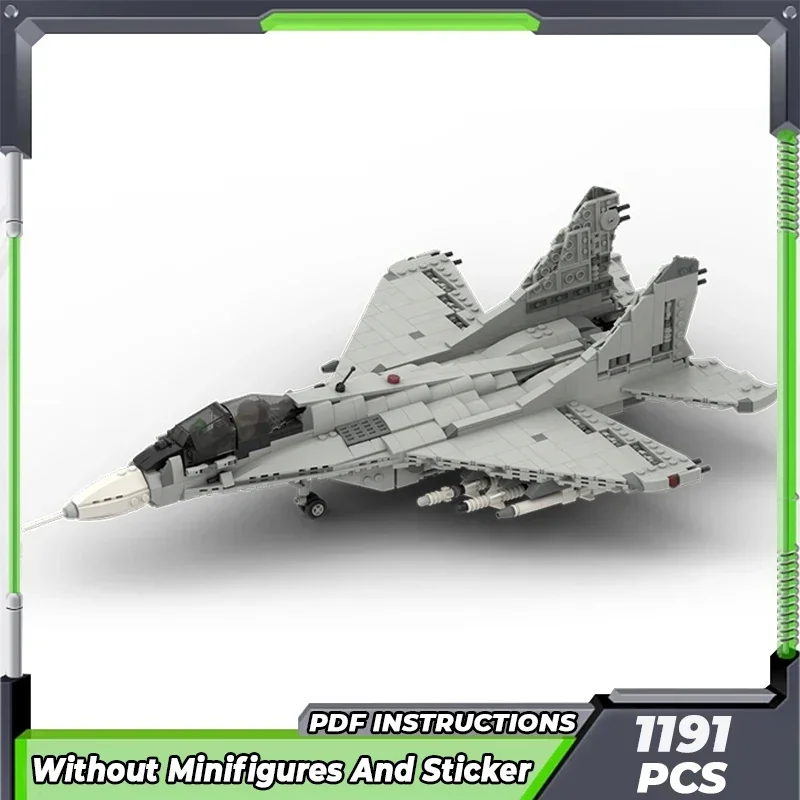 Moc Building Bricks Military Model Soviet Fighter Jet MiG-29 Technology Modular Blocks Gifts Toys For Children DIY Sets Assembly