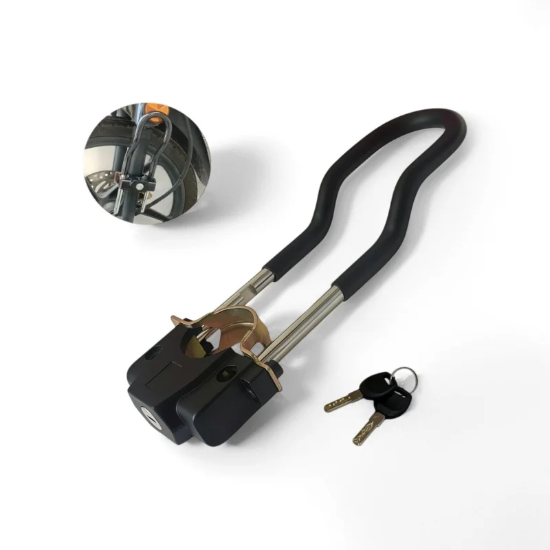 

Waterproof aluminum alloy motorcycle safety anti-theft front fork lock men's front shock absorber fixed motorcycle locK 2 colors