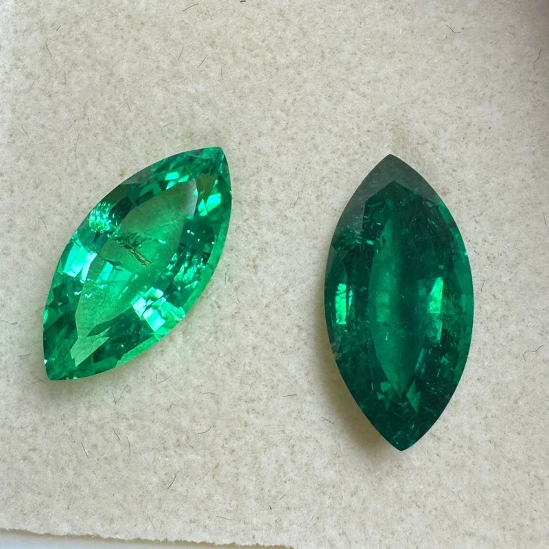 Top Hydrothermal Columbia Lab Grown Emerald Green Marquise Shape Gemstones für die Schmuckherstellung wählbares Zertifikat