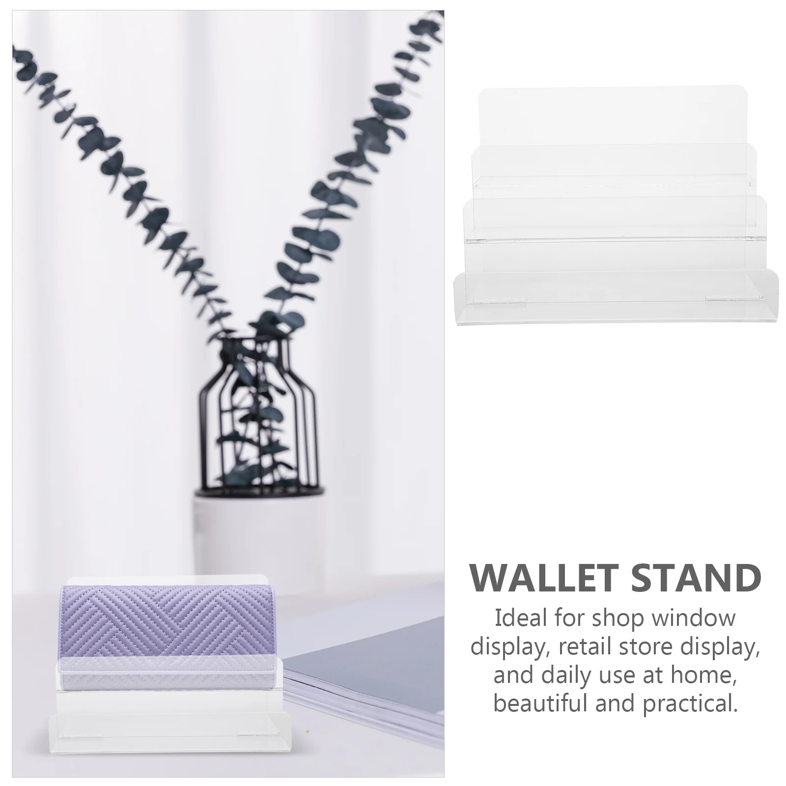 

Clear Acrylic Tiered Display Stand Wallet Organizer Multilayer Riser Bag Handbag Purse Stand Retail Shelf Home Use