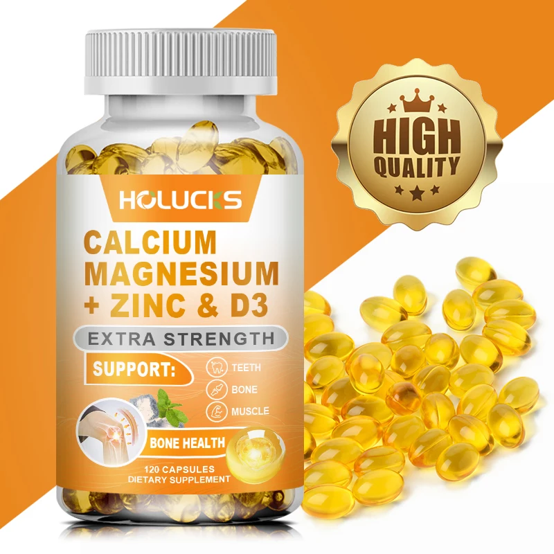 Calcium, Magnesium, Zinc and Vitamin D3 - Supports Bone Strength, Teeth, Muscle and Immune Health, Vitamin & Mineral Supplement