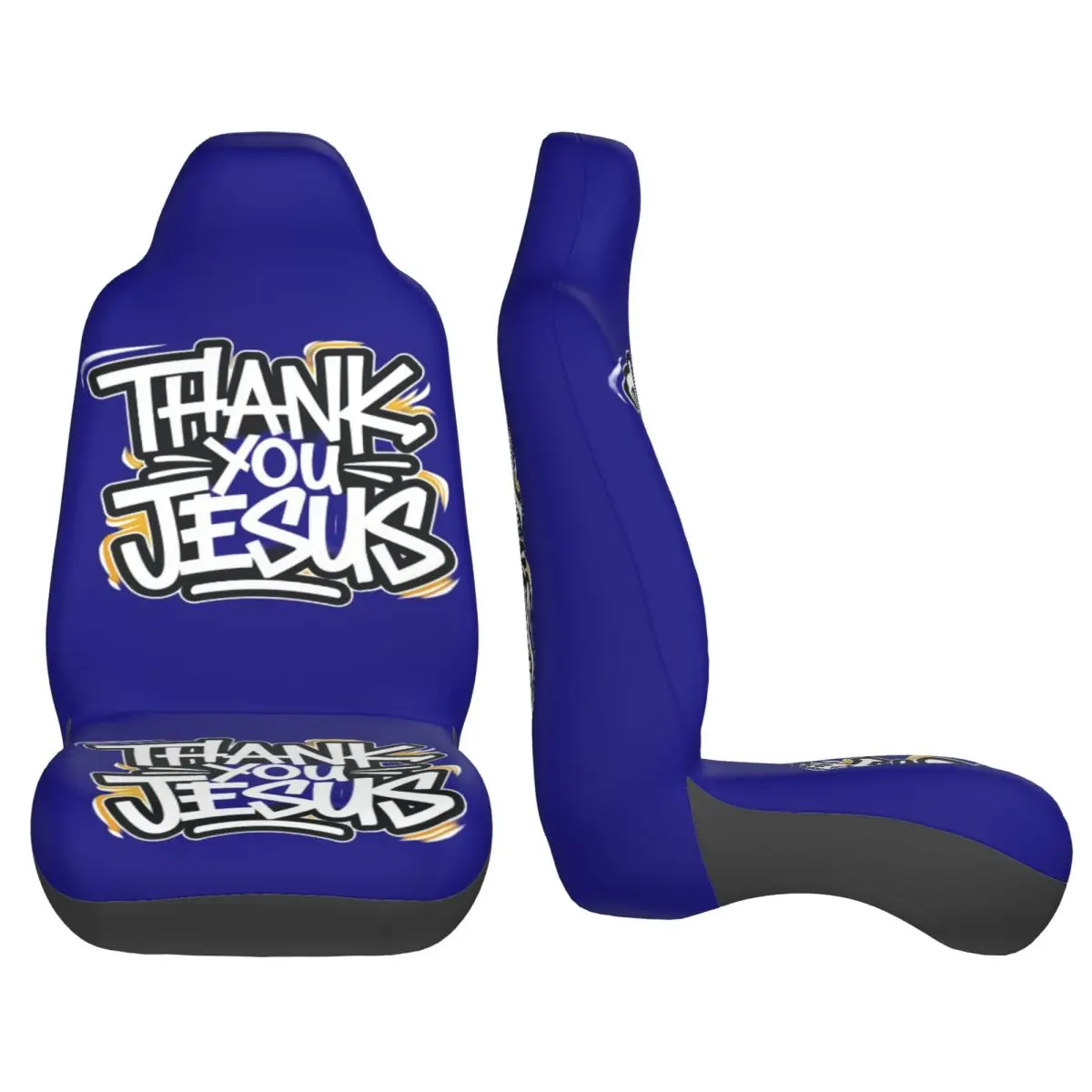 Thank You Jesus 2 Front Car Seat Covers for Cars Auto SUV Universal Protector Accessories