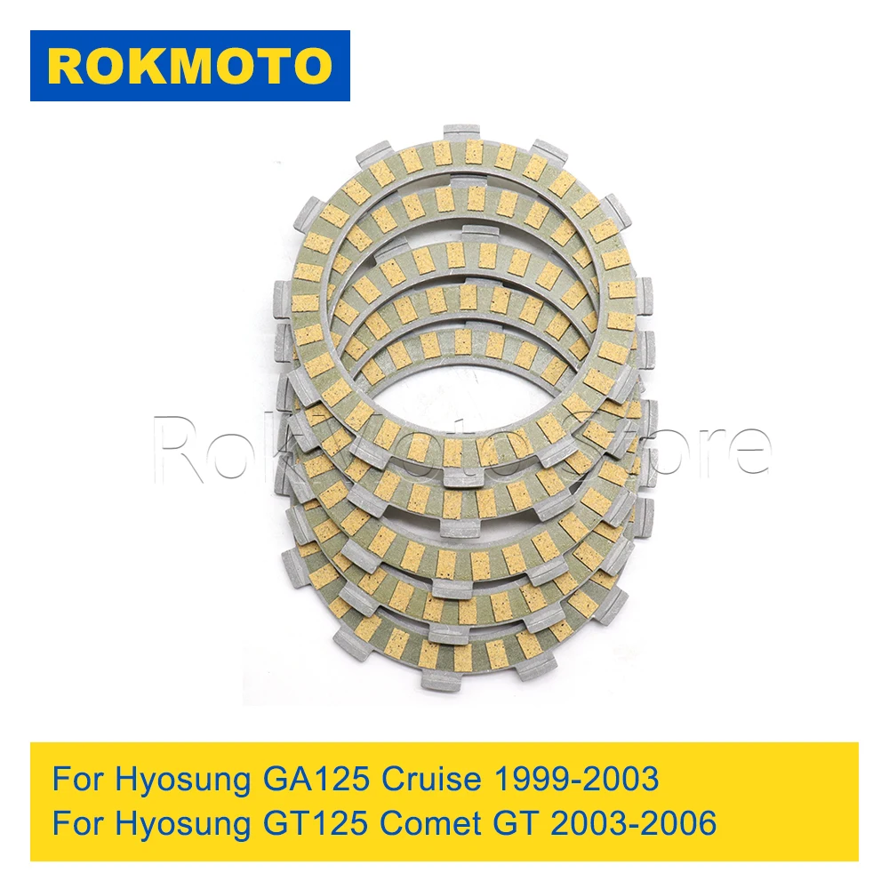 Motorcycle Clutch Steel Plates Friction Disc For Hyosung GF125 GA125 Cruise GT125 Comet GT GT125R GV125 Aquila XRX125 SM RT125