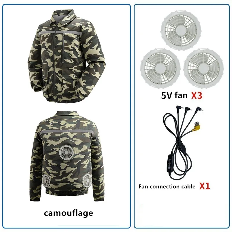 Nueva Chaqueta Ventilada de Verano para Hombre, Prevención de Golpes de Calor, para Trabajo en Obras de Construcción al Aire Libre (Sin Banco de Energía)
