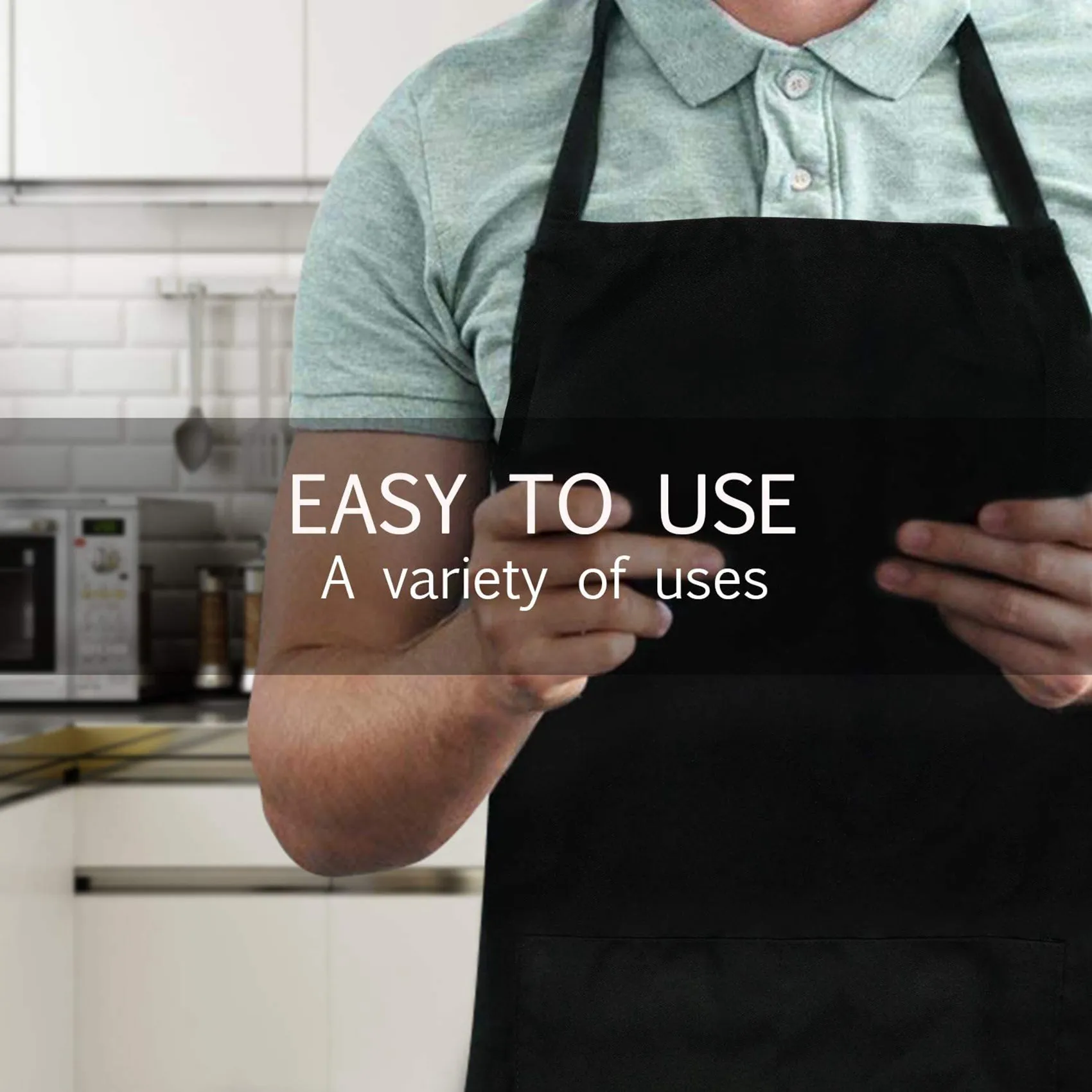 

18 Pack Black Kitchen Apron With 2 Pockets Anti-Dirty Apron Suitable For Barbecue Kitchen Cooking Baking Restaurant-Retail