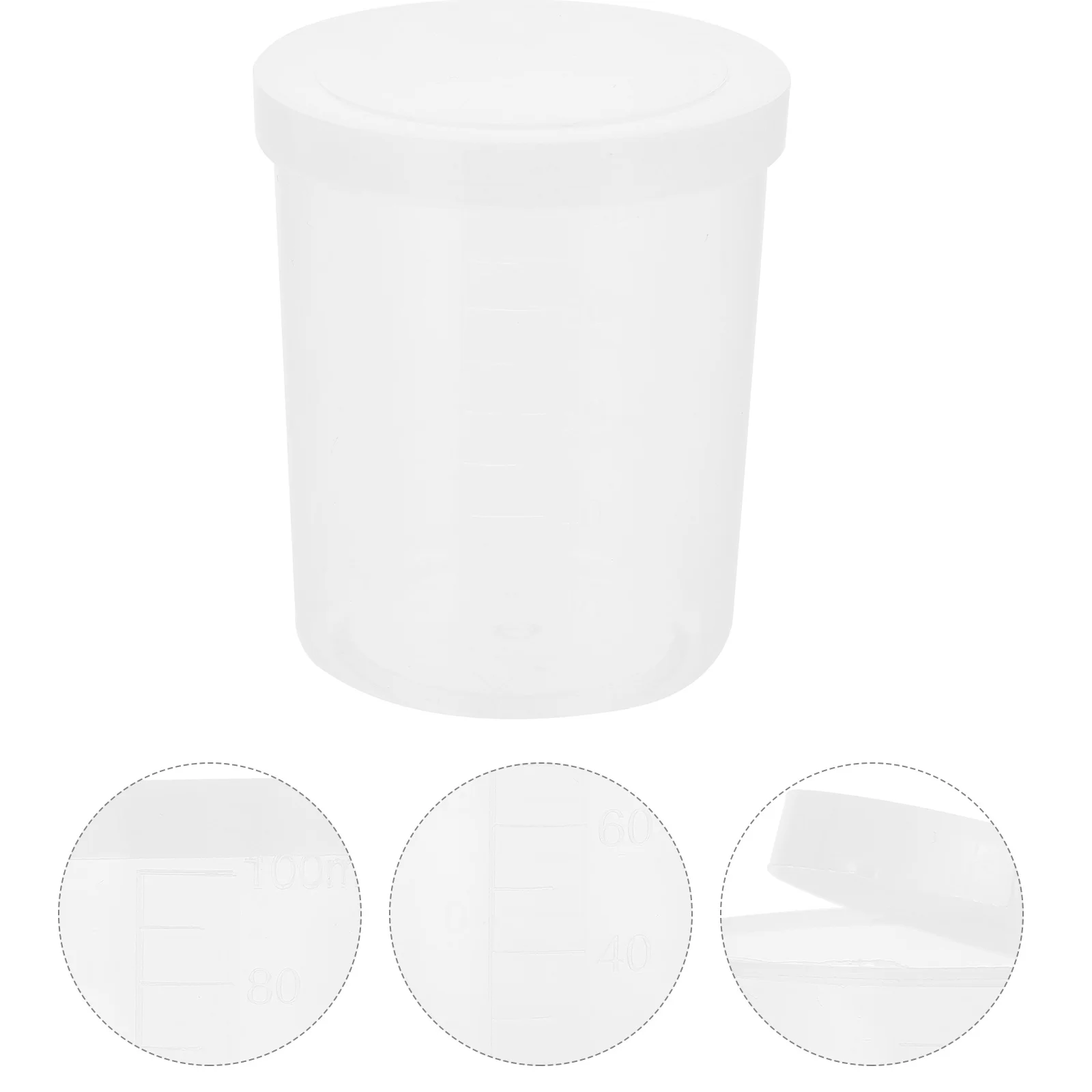 

20Pcs Specimen Measuring Cups Transparent Plastic Sample Containers Leakproof Lid Laboratory Collection Testing Cups 100ml