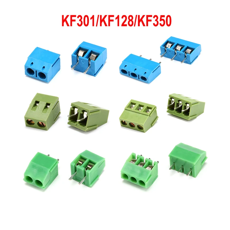 20PCS KF128 KF301 KF350  2P 3P 5mm 3.5mm PCB Screw Terminal Blocks Connector 2PIN 3PIN 5MM 3.5 Splice Screw Terminal Connectors