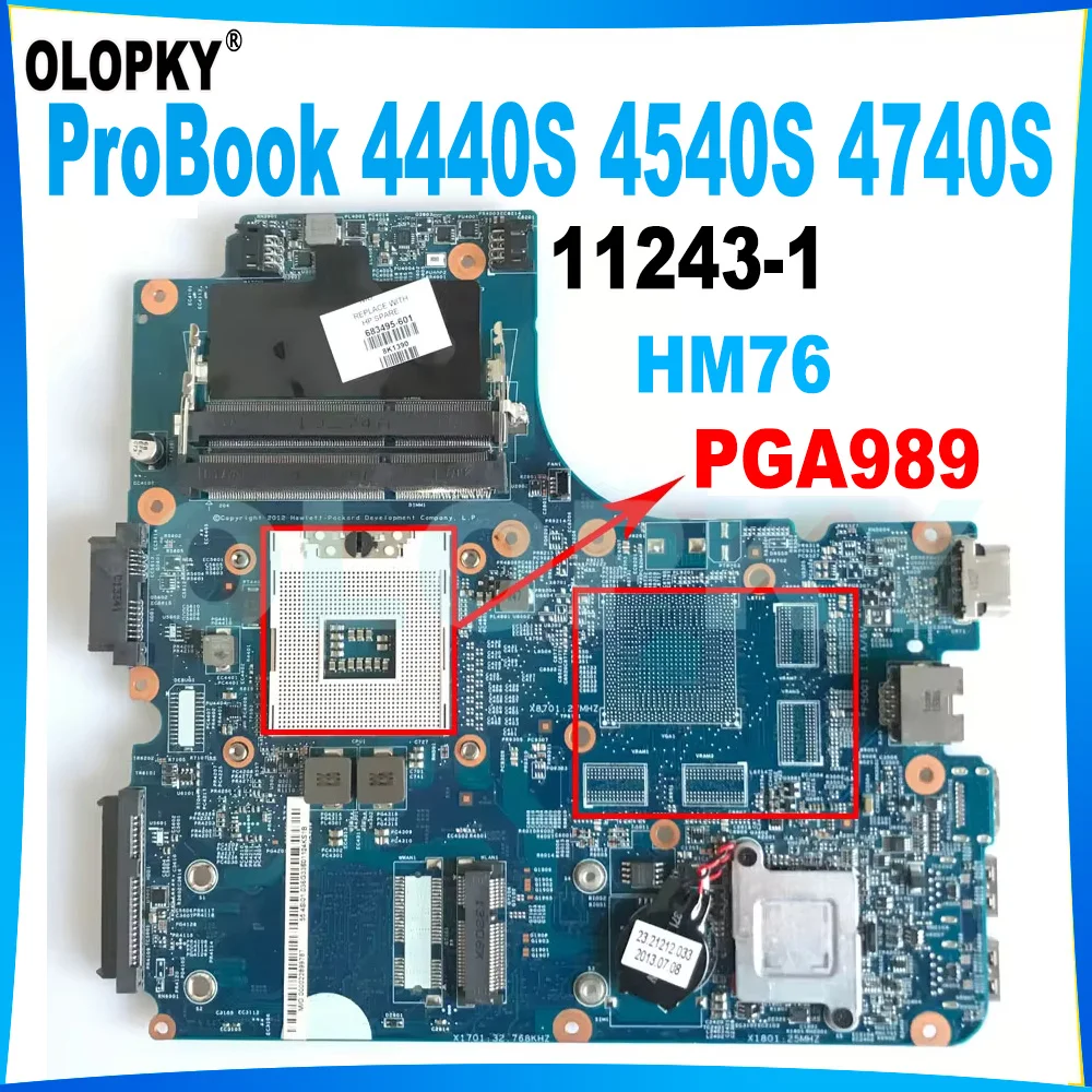 11243-1 Mainboard for HP ProBook 4440S 4540S 4740S 4441S laptop motherboard 683495-001 683495-501 683495-601 SLJ8E HM76 tested