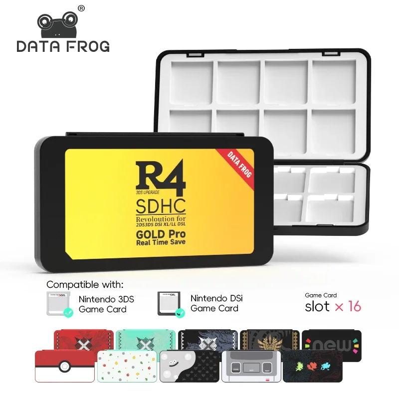 حافظة بطاقات لجهاز نينتندو 3DS 3DSXL 2DS 2DSXL DS DSi، حامل خرطوشة ألعاب 3DS 2DS DS محمول مع 16 فتحة لبطاقة الألعاب