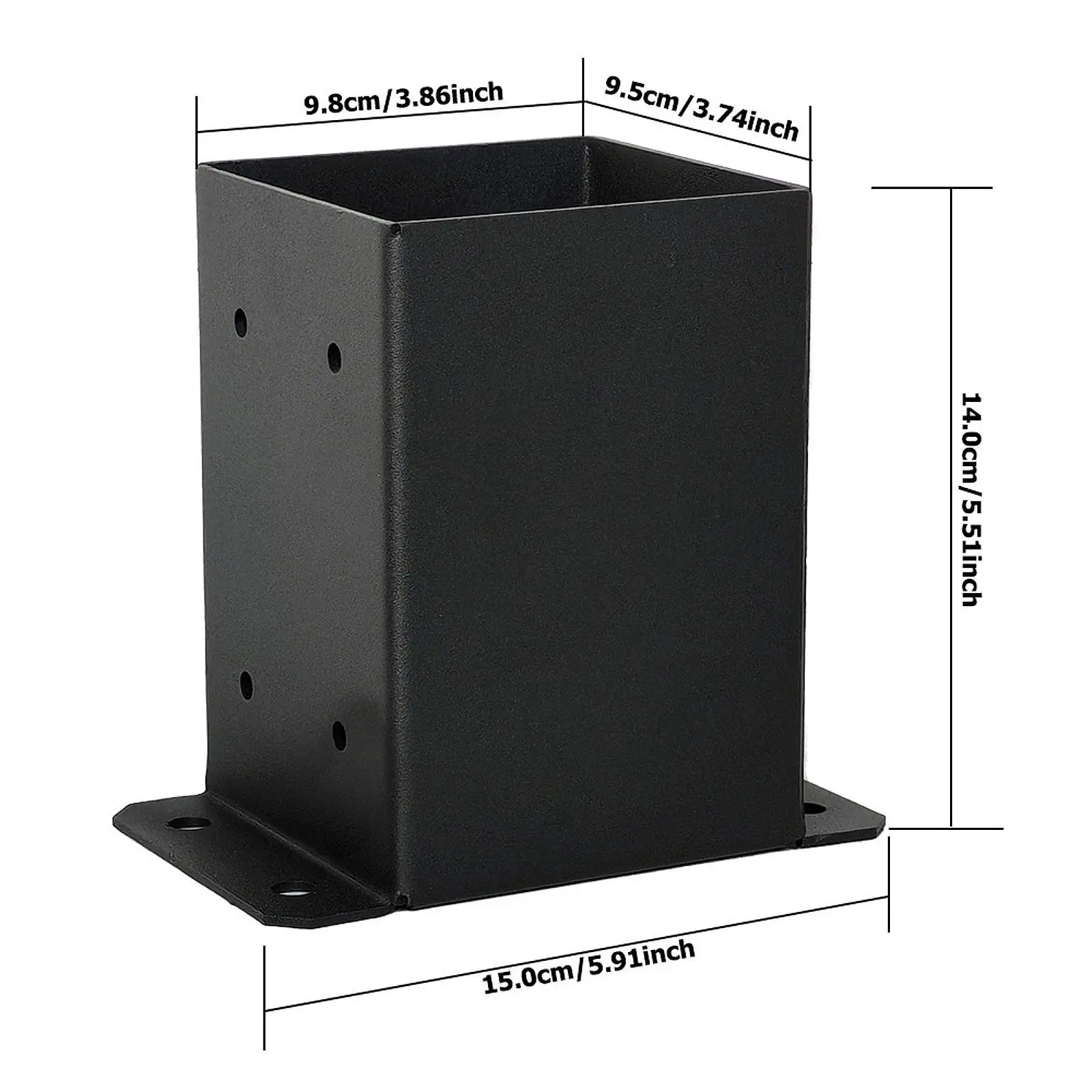 Kit de suporte de poste de base de poste Suporte de metal acessório resistente com hardware para poste