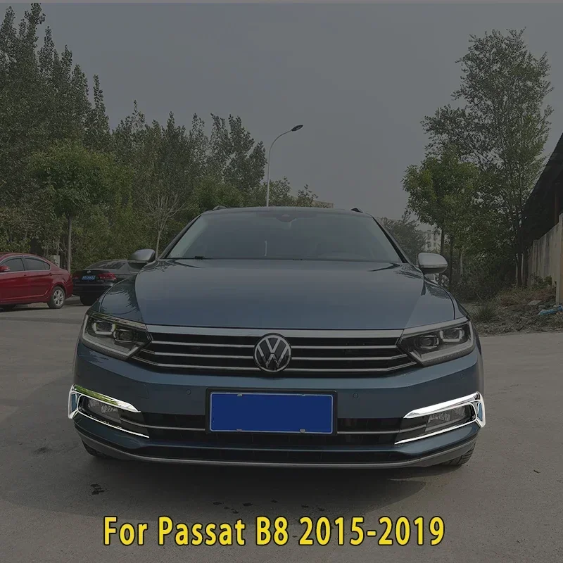 

New！ For vw Passat B8 Saden Black Exterior Front Lamp Eyebrow Front Lamp Chrome Decoration 2015 2016 2017 2018 2019