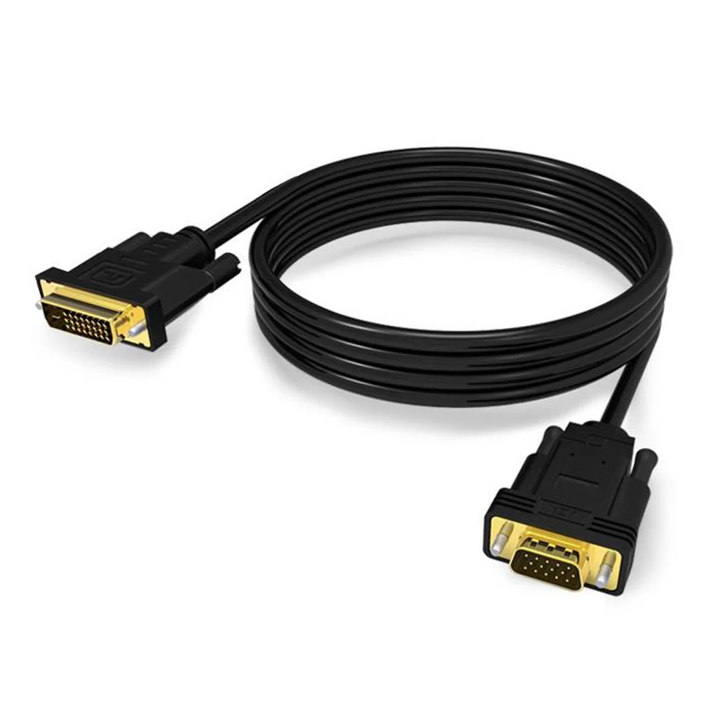 DVI to VGA Cable, Active DVI D 24+1 to VGA Male to Male with Chip Adapter Converter Cable for PC DVD Monitor HDTV,