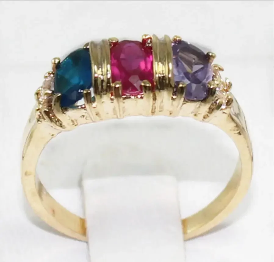 

Fashion jewelry wholesale noble 18kgp mixed colors zircon Ring(#7.8.9) -Bride jewelry