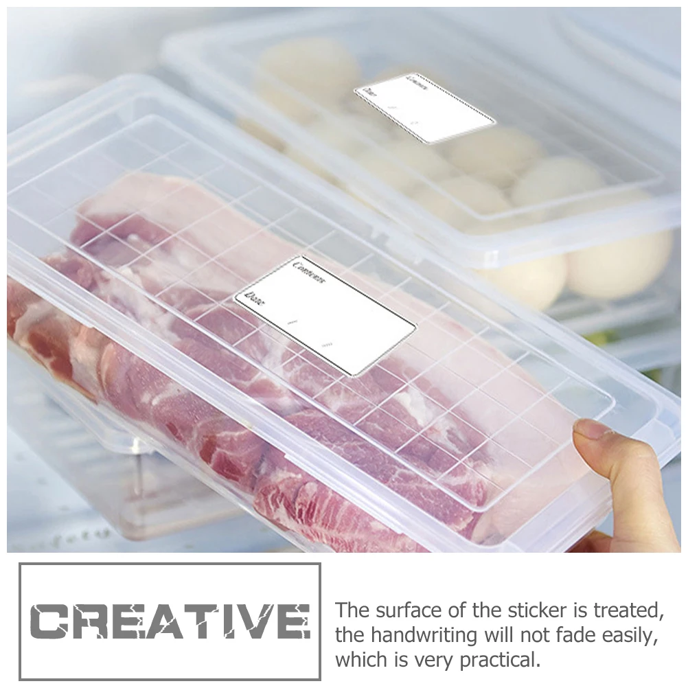 40 Sheets Freezer Food Labels PVC Self Adhesive Stickers for Jars Kitchen Pantry Storage Container Labels Date Stickers