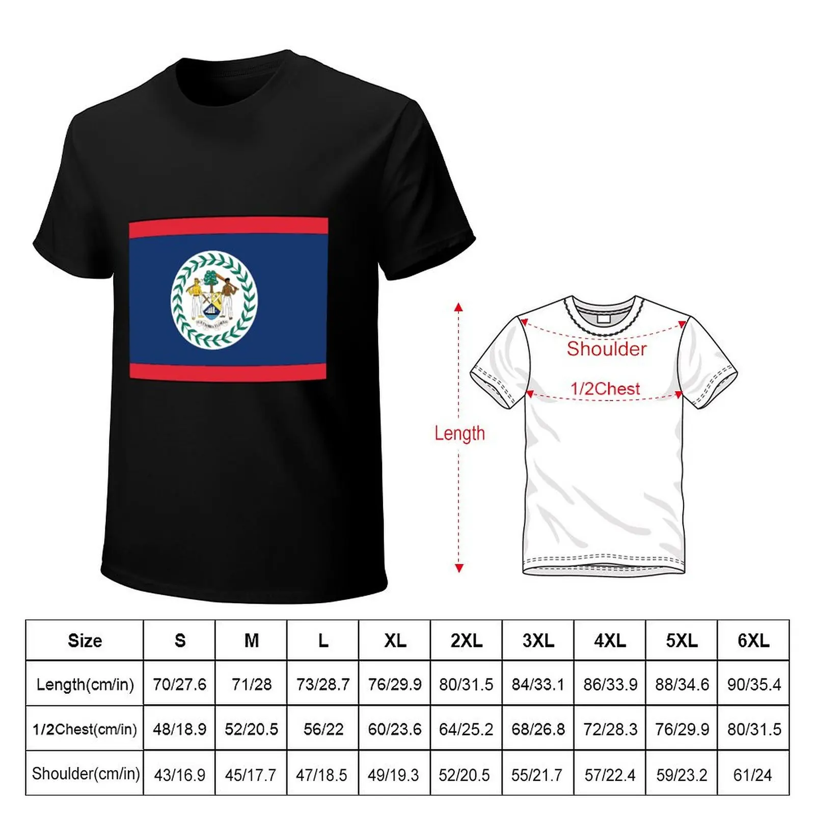 A Cultured Belize Flag T-Shirt Soft Stretch Short Sleeve Top