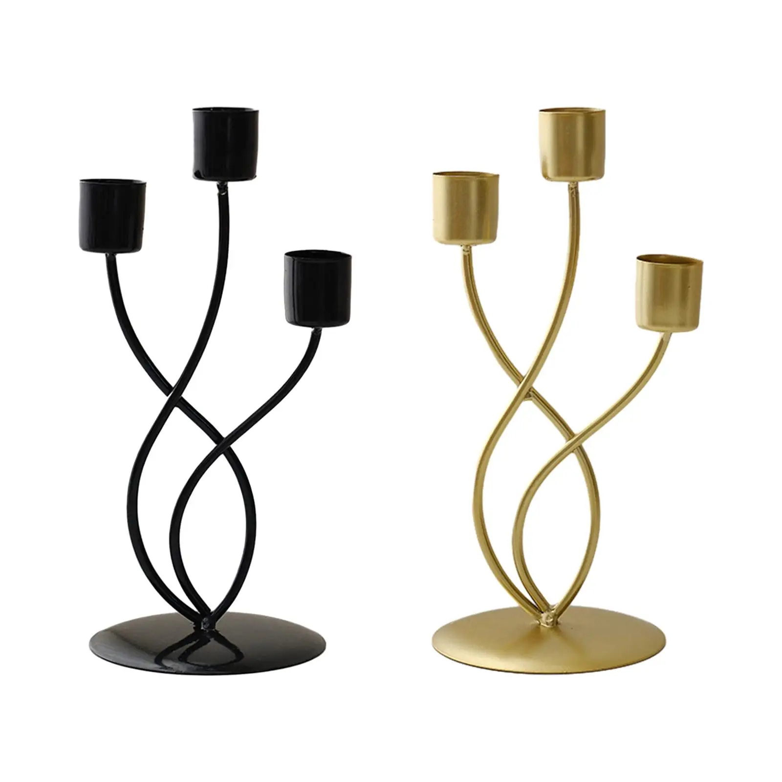 Candlestick 3 Arm Candle Holder Taper Candleholder Centerpiece Candle Stand Candelabra for Wedding Party Gift Festivals