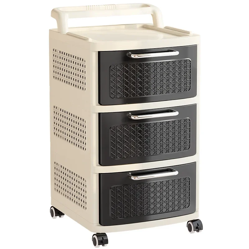 

New Chinese-style trolley rack Floor-to-ceiling drawer snack rack Household toy locker Multi-layer storage cabinet