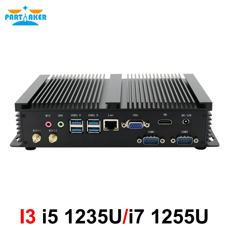 Mini PC Industrial sin ventilador, Intel Core i7, 1255U, i5, 1235U, 2 x DDR4, Msata + M.2, PCIE, Windows 10, HTPC Nuc, VGA, HDMI