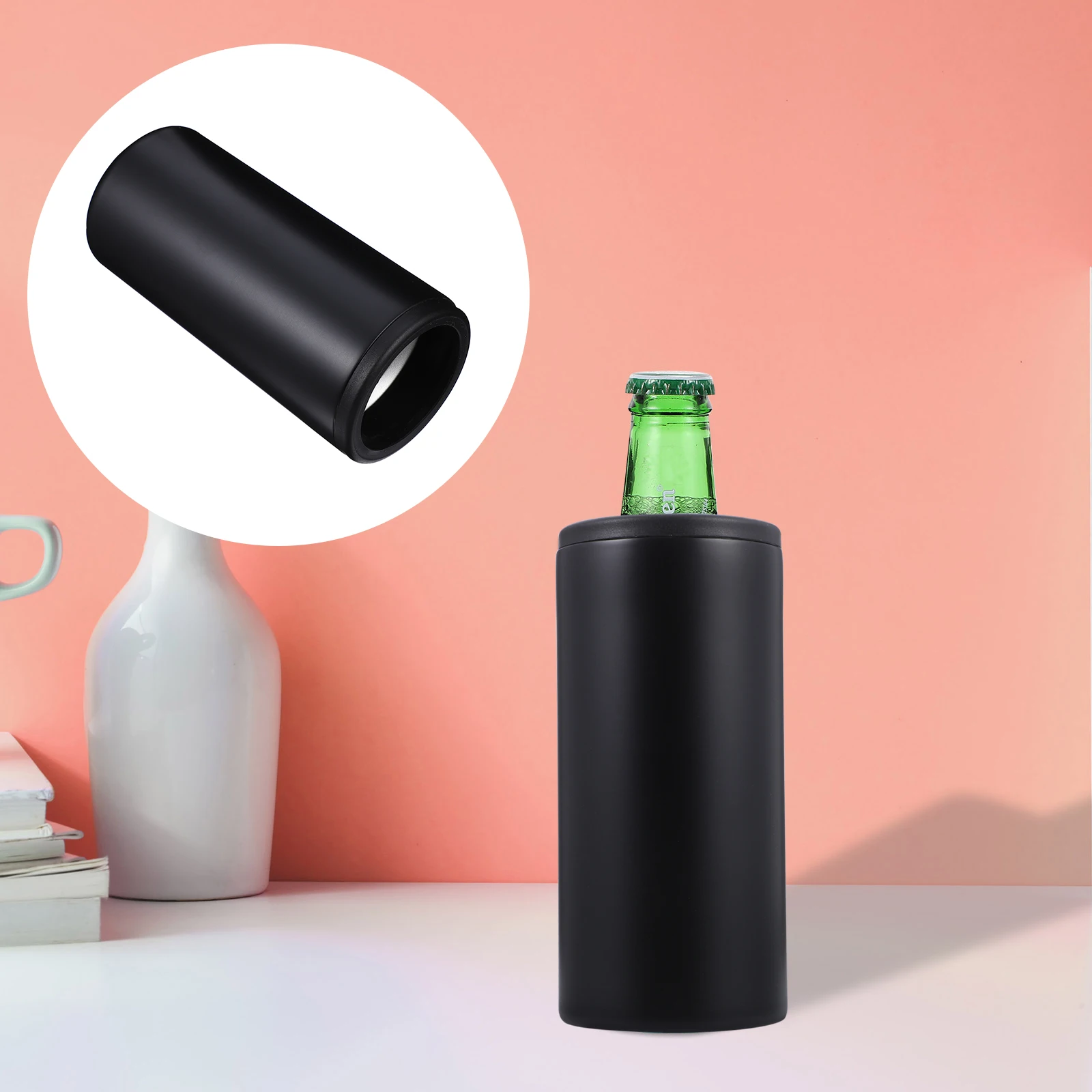 

1pc Stainless Steel Insulated Beer Bottle Cover Non-Slip Cooling Holder For Travel Sports Outdoor Use Bottle