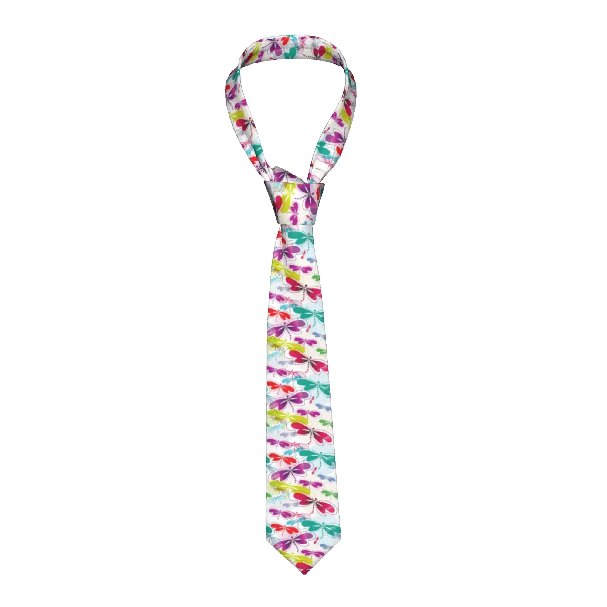 Fashion Funny Colorful Dragonfly  Ties for Wedding Mens  Neckties
