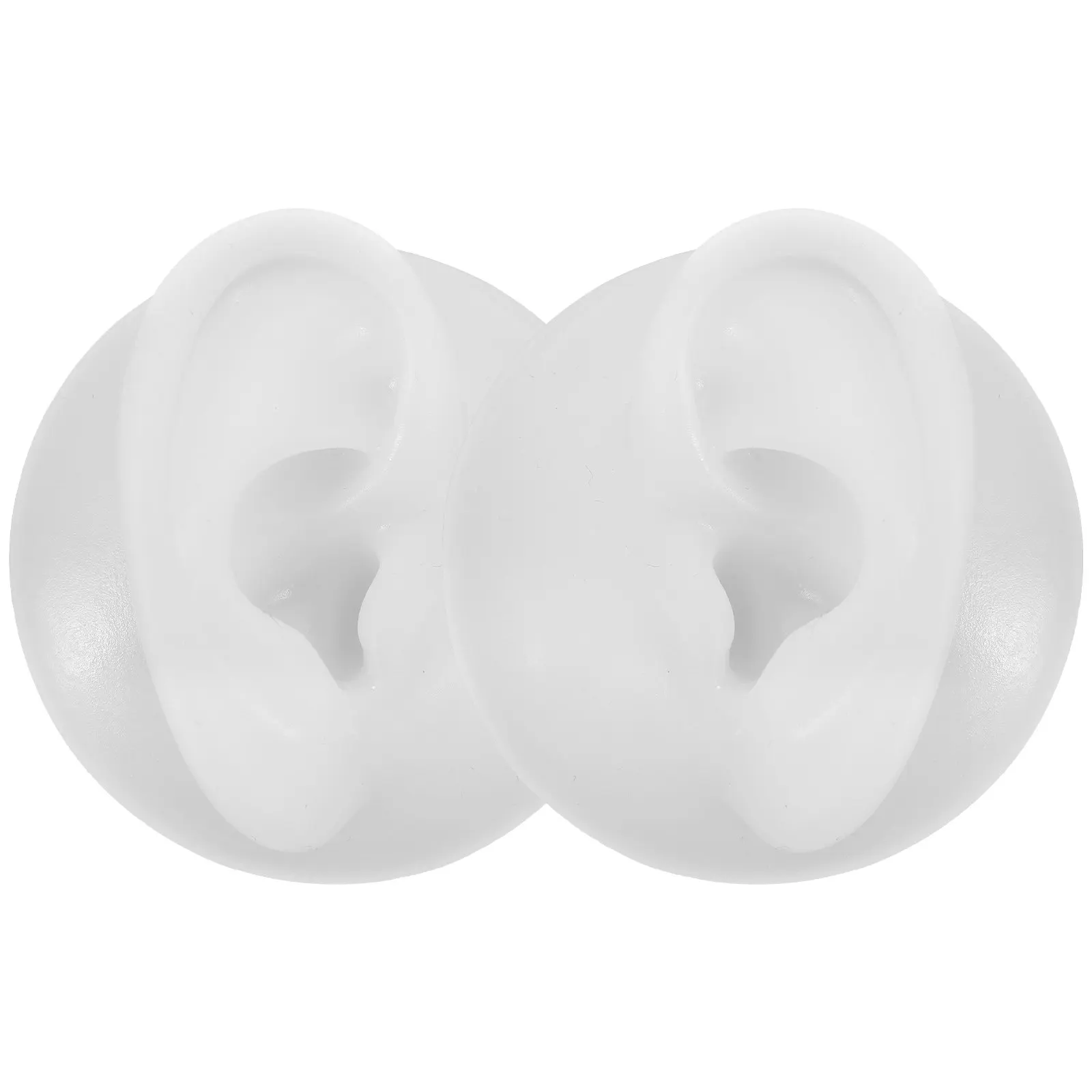 

2pcs Silicone Ear Mold Models Half Transparent with Ring for Piercing Practice Teaching Realistic Ear Stud for Students