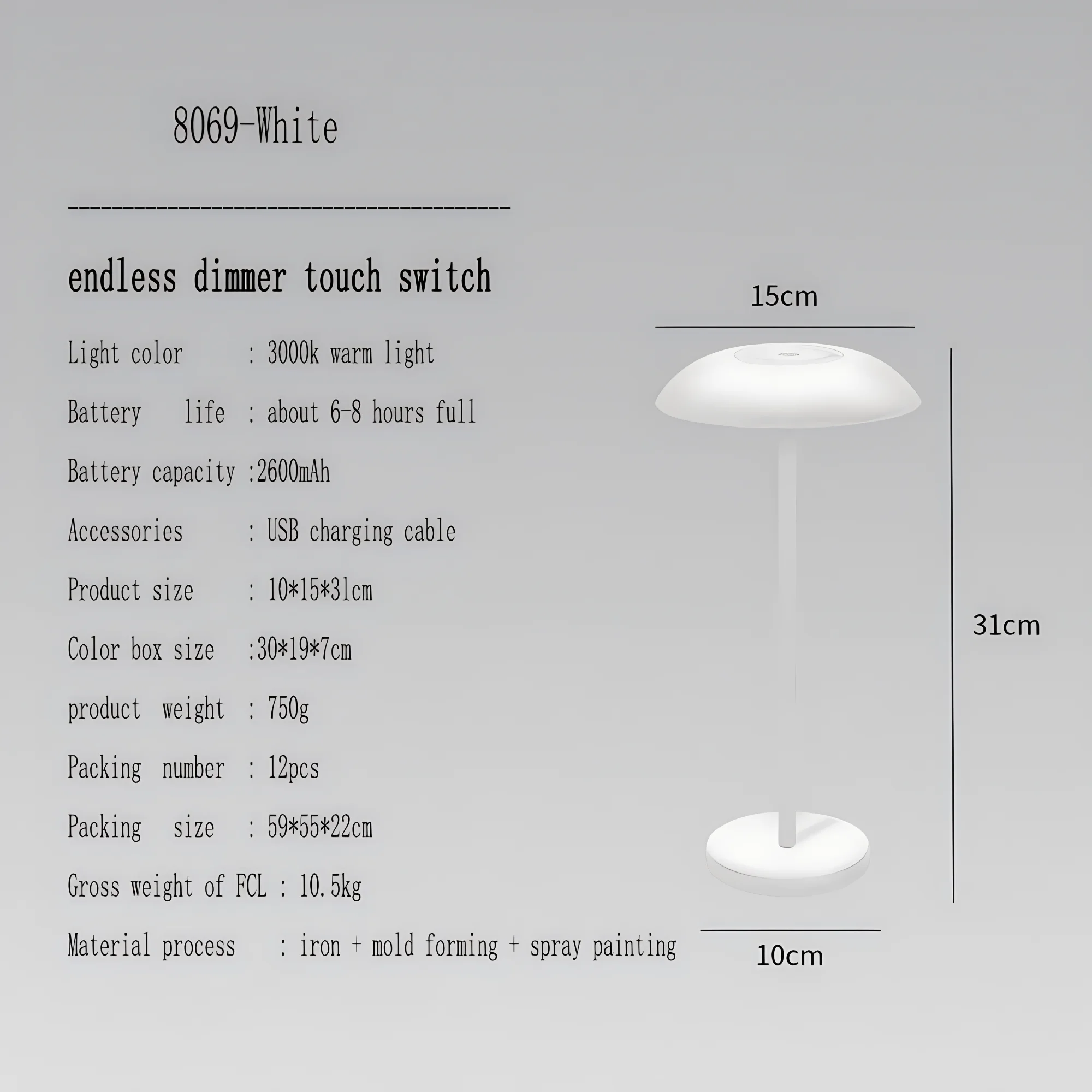 Imagem -06 - Mushroom Led Table Lamp Minimalist Desk Lights Iluminação Moderna para o Quarto do Hotel Bedside And Living Room Decoração de Designer Italiano