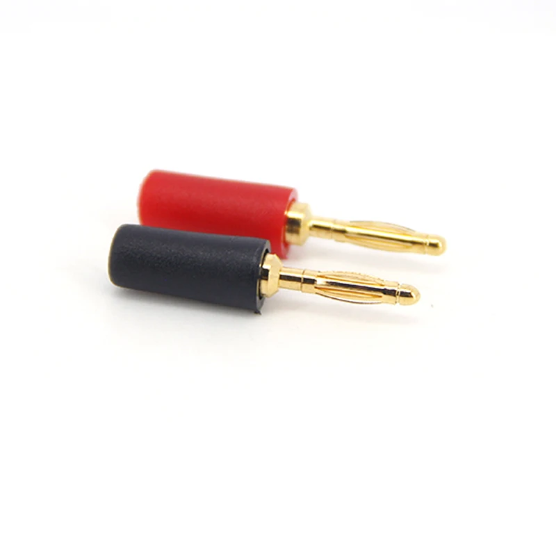 4PCS 2MM Audio Banana Plug Mini Speaker Pure Copper Gold Plated Plug Connector Welded Assembly Experimental Test Cord Head