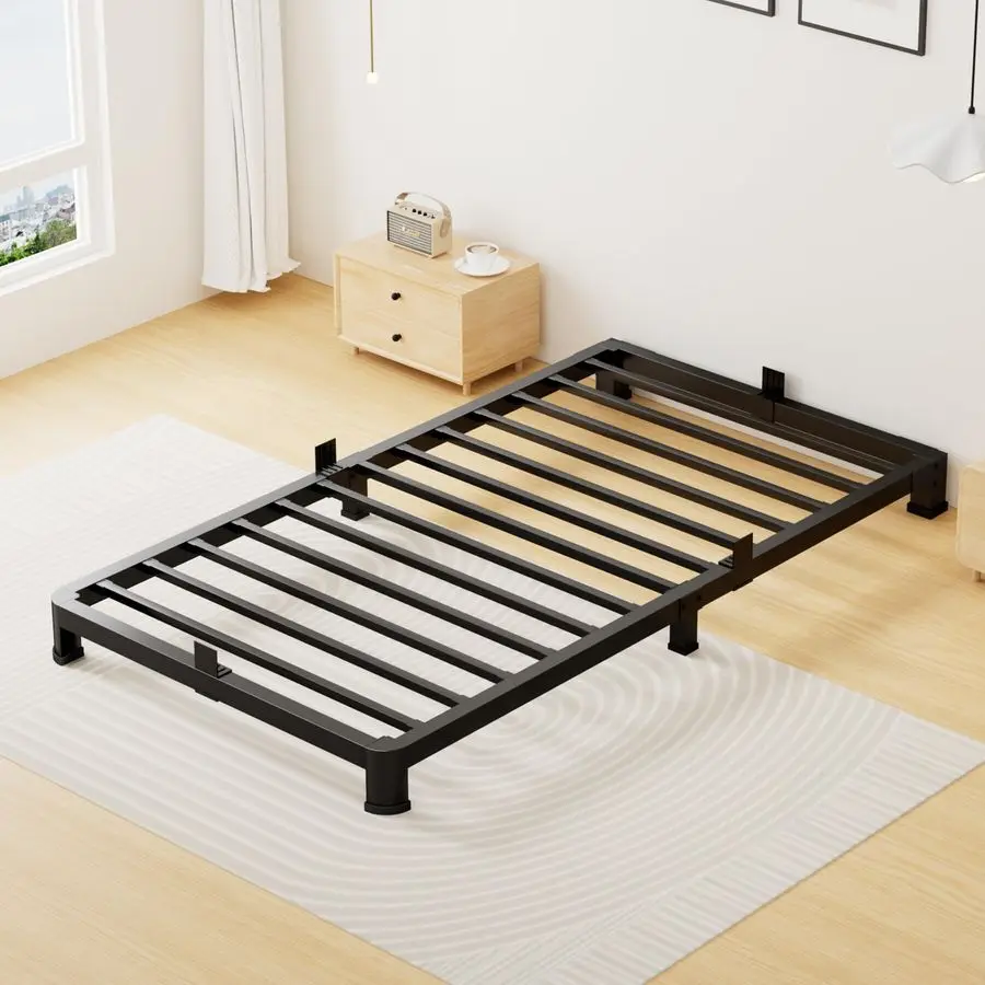 

Inch Twin Bed Frame Low Profile, Heavy Duty Metal Platform Bed Frame with Round Corner Legs, Sturdy Mattress Foundation, No Box