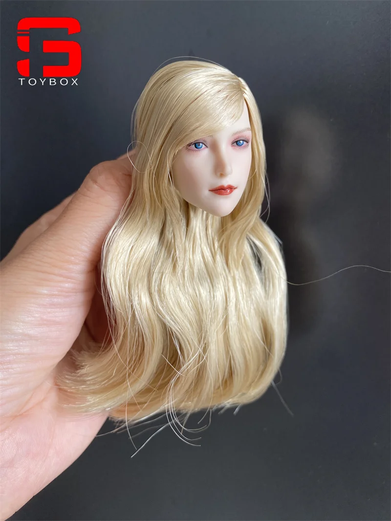 슈퍼 오리 SET043 1/6 엘프 헤드 스컬 프트 교체 가능한 귀 금발 머리 머리 조각 맞는 12 ''여성 액션 피규어 바디
