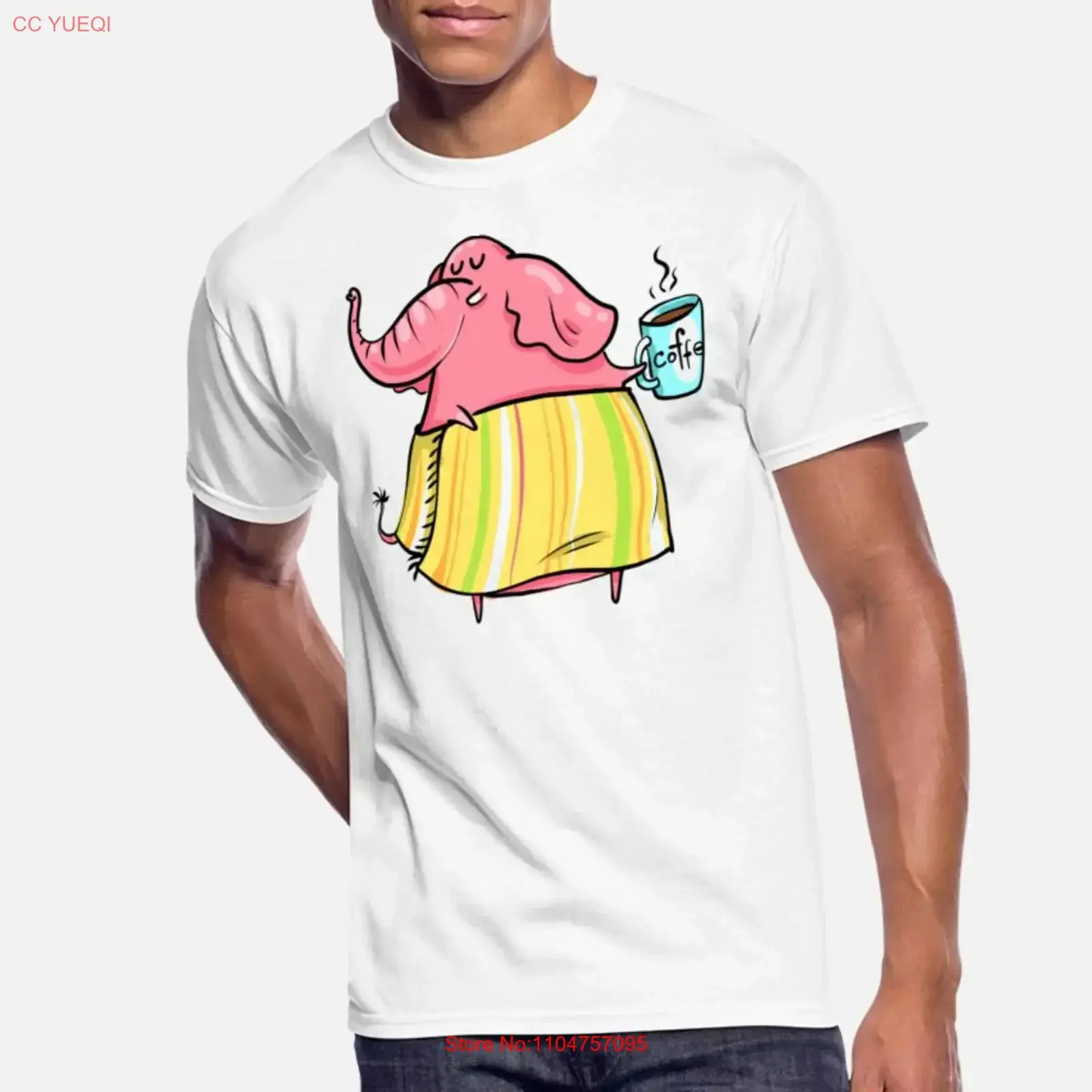Slonik Coffee Elephant Shrew Fast Shipping T Shirt L 2XL vintage Washed Slightly Unisex graphic Soft Casual designer clothes