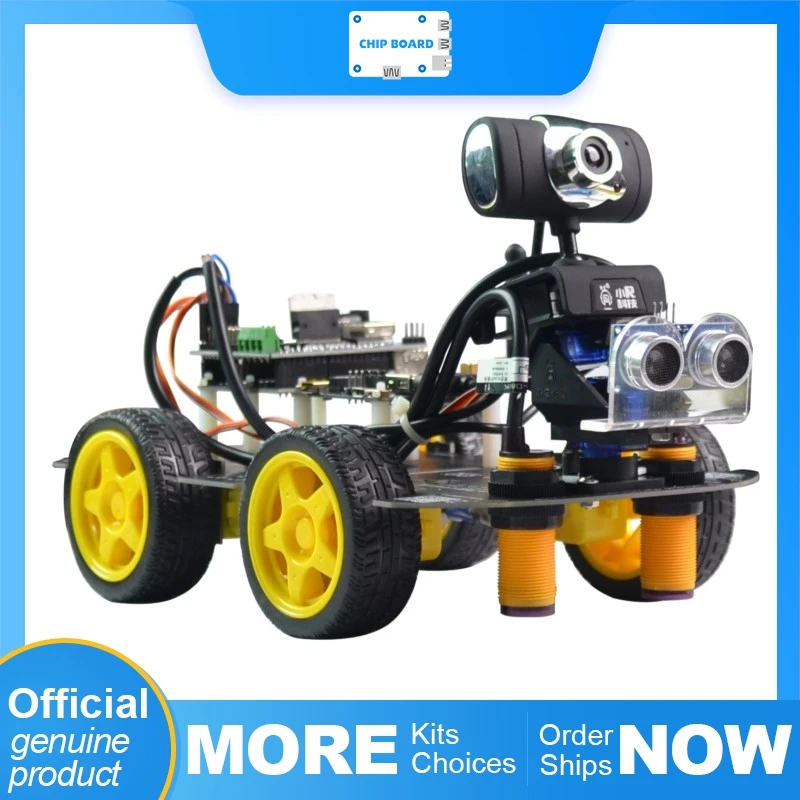 

XiaoR Geek DS WiFi Smart Robot Vehicle for Arduino R3 with Remote Control, HD Camera, FPV, and Robotics Learning Toy