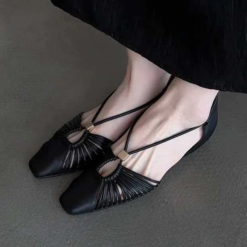 Designer Women's Sandals Flats Leahter Shoes Pointed Toe Work Woman Shoes Comfort Walking Shoes Mujer Sneaker Zapatos Sandalias
