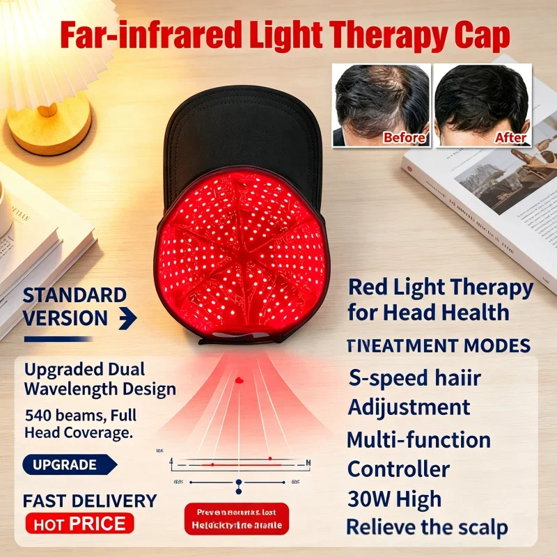 Best Seller Red Light Therapy Helmet Near Infrared 180LED Hair Growth Cap Prevent Loss Scalp Relaxation Relief Treatment Hat