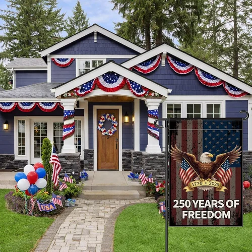 250 Years America Garden Flag, USA 250Th Anniversary Banner 4Th of July Patrioti EEJ