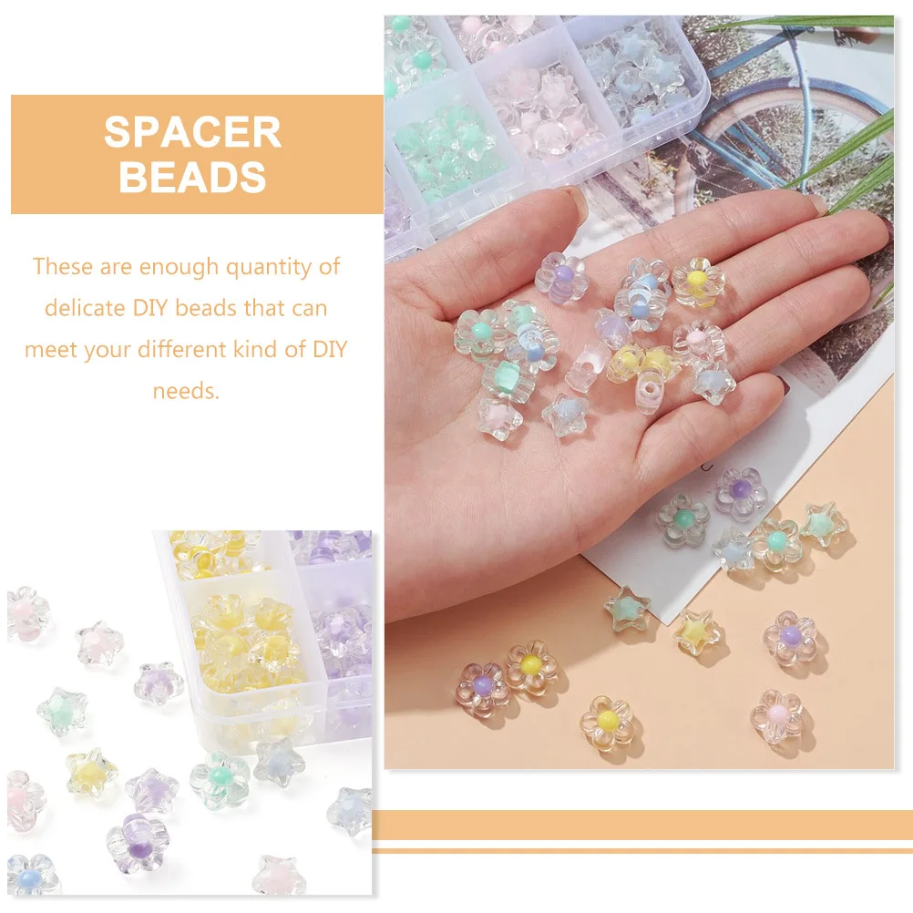 1 صندوق زهرة الأكريليك والخرز على شكل نجمة DIY صنع المجوهرات للأساور والقلائد وإكسسوارات الشعر DIY لوازم الحرف اليدوية #1